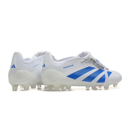 Adidas Predator Accuracy Firm Ground White and Blue Football Shoes