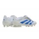 Adidas Predator Accuracy Firm Ground White and Blue Football Shoes