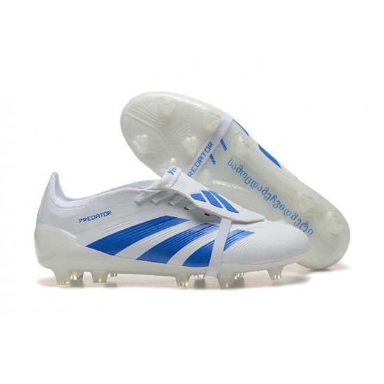 Adidas Predator Accuracy Firm Ground White and Blue Football Shoes