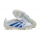 Adidas Predator Accuracy Firm Ground White and Blue Football Shoes