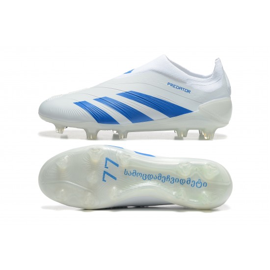 Adidas Predator Accuracy Firm Ground Men White and Blue Football Shoes