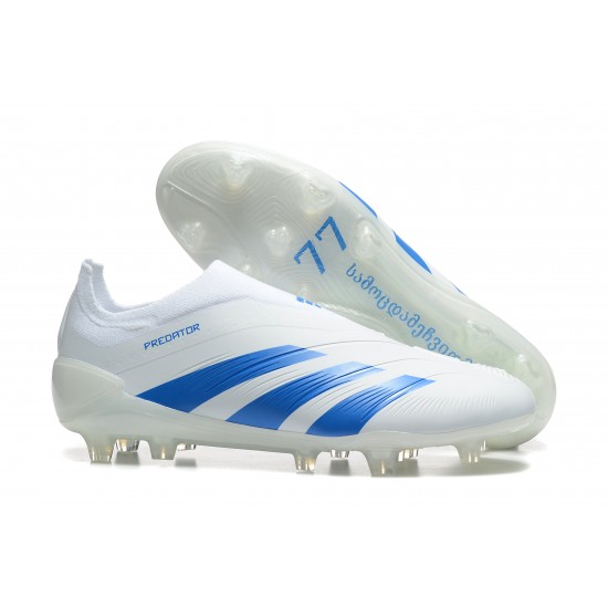 Adidas Predator Accuracy Firm Ground Men White and Blue Football Shoes