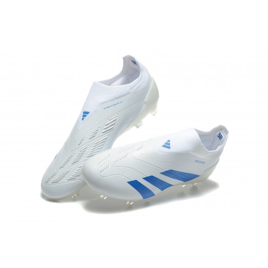 Adidas Predator Accuracy Firm Ground Men White and Blue Football Shoes