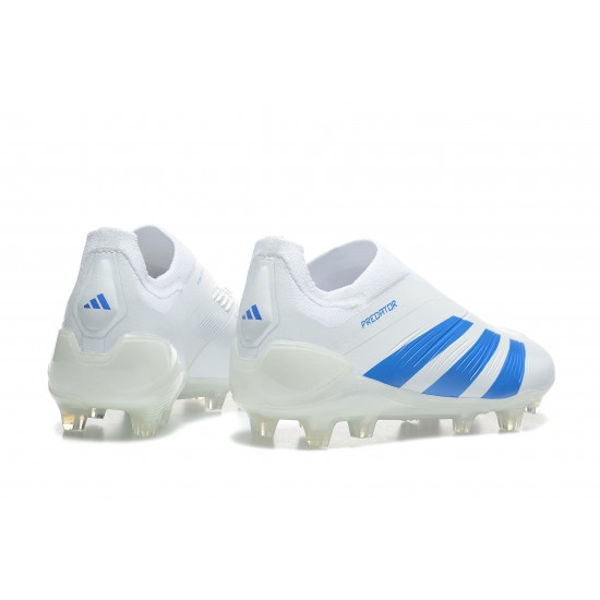 Adidas Predator Accuracy Firm Ground Men White and Blue Football Shoes