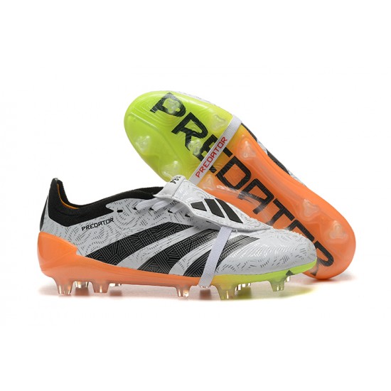 Adidas Predator Accuracy Firm Ground White and Orange Football Shoes