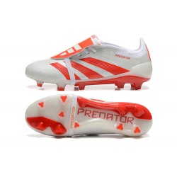 Adidas Predator Accuracy Firm Ground White and Red Football Shoes