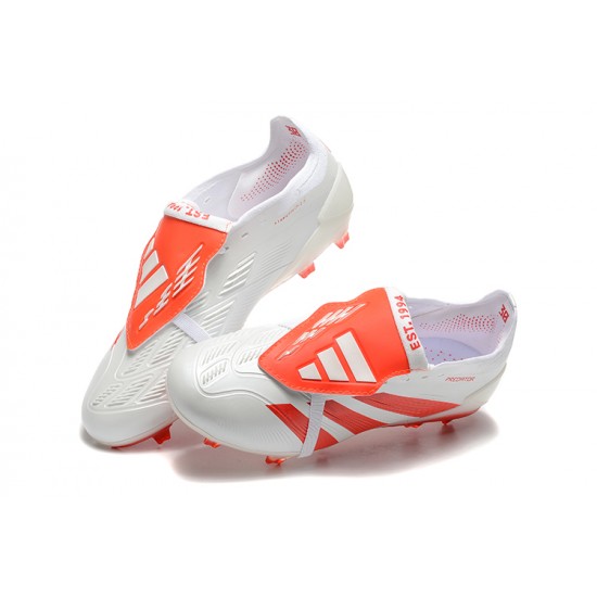 Adidas Predator Accuracy Firm Ground White and Red Football Shoes