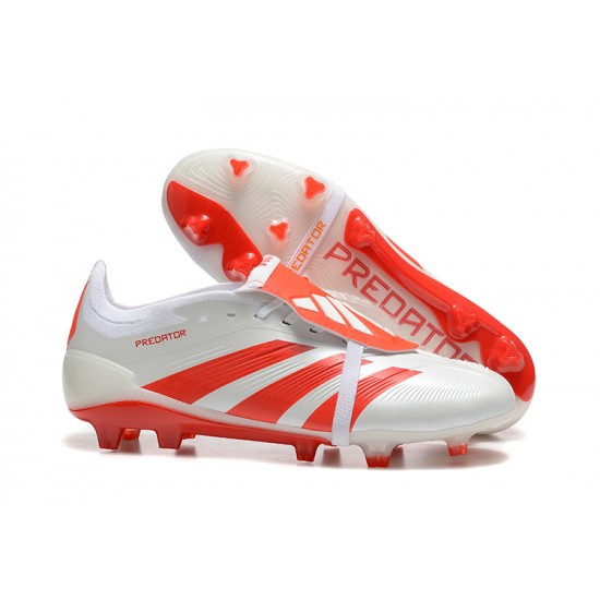 Adidas Predator Accuracy Firm Ground White and Red Football Shoes