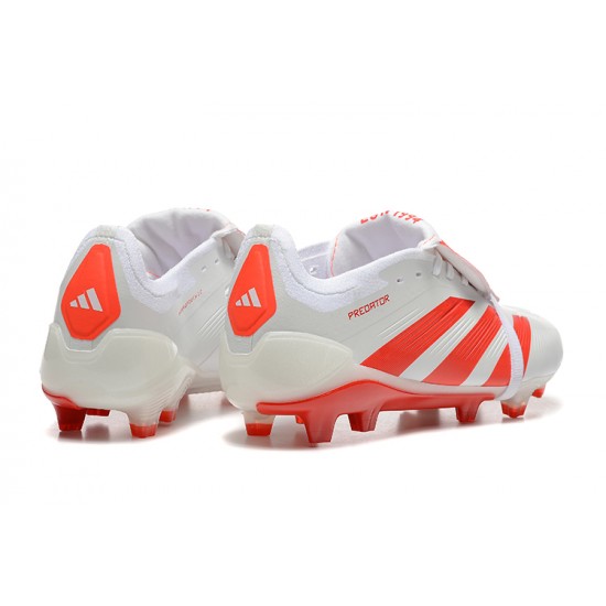 Adidas Predator Accuracy Firm Ground White and Red Football Shoes