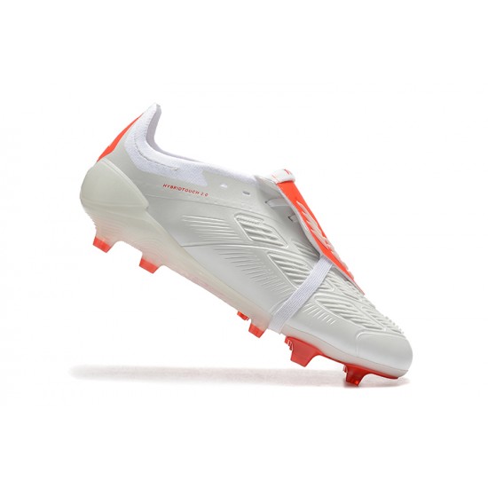 Adidas Predator Accuracy Firm Ground White and Red Football Shoes