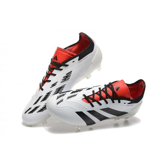 Adidas Predator Accuracy Firm Ground Men White and Red Football Shoes