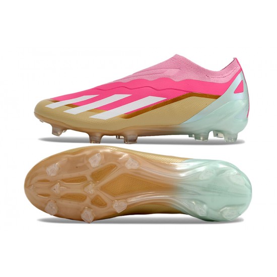 Adidas X CRAZYFAST.1 Firm Ground Men Pink Gold Football Shoes