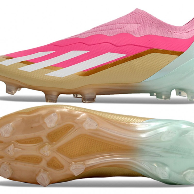 Adidas X CRAZYFAST.1 Firm Ground Men Pink Gold Football Shoes