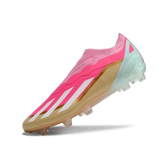 Adidas X CRAZYFAST.1 Firm Ground Men Pink Gold Football Shoes