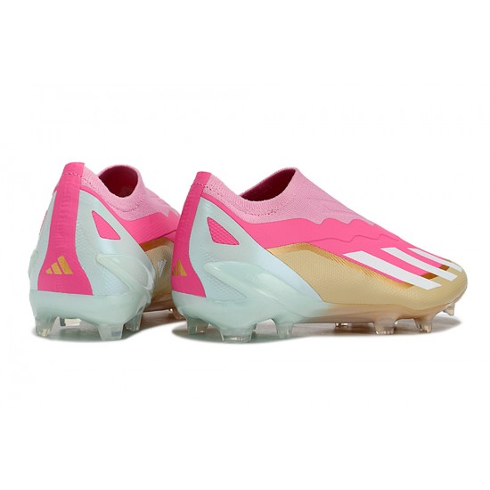 Adidas X CRAZYFAST.1 Firm Ground Men Pink Gold Football Shoes