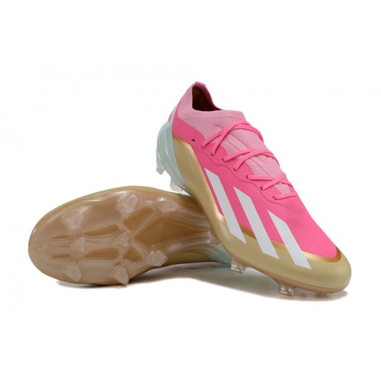 Adidas X Speedportal.1 Firm Ground Men Pink Gold Football Shoes