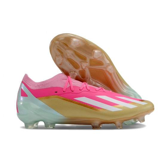 Adidas X Speedportal.1 Firm Ground Men Pink Gold Football Shoes