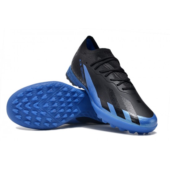 Adidas X Speedportal.1 Turf Men Black Blue Football Shoes