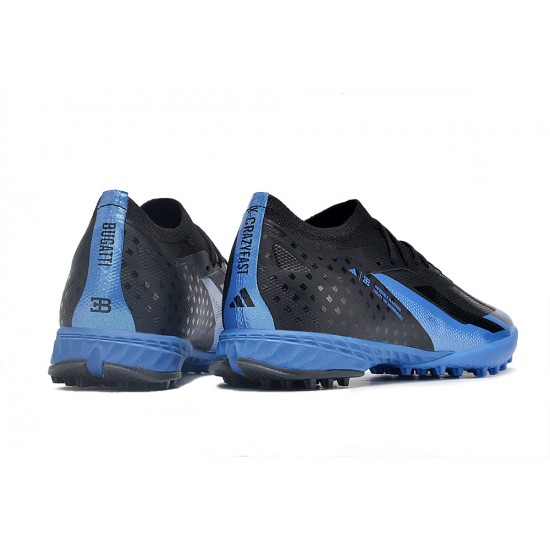 Adidas X Speedportal.1 Turf Men Black Blue Football Shoes