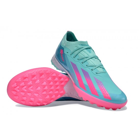 Adidas X Speedportal.1 Turf Men Blue Pink Football Shoes