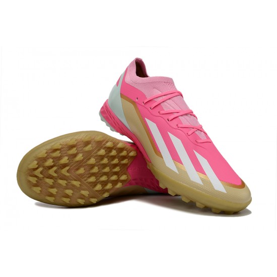 Adidas X Speedportal.1 Turf Men Pink and Gold Football Shoes