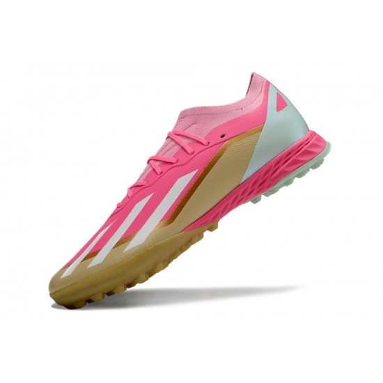 Adidas X Speedportal.1 Turf Men Pink and Gold Football Shoes