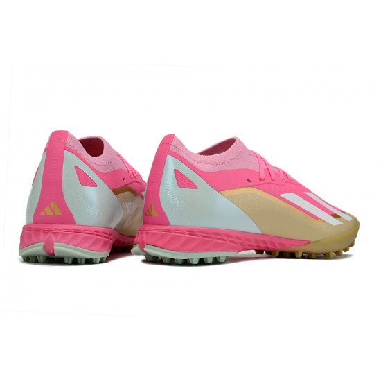 Adidas X Speedportal.1 Turf Men Pink and Gold Football Shoes