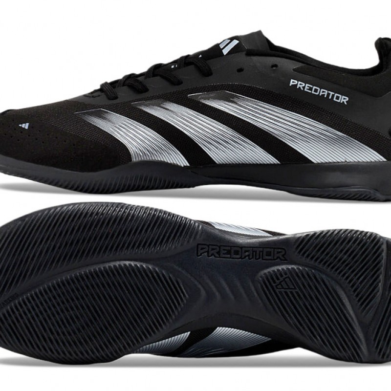 Unisex Adidas Predator 24 Elite Indoor Court Black Grey Football Shoes