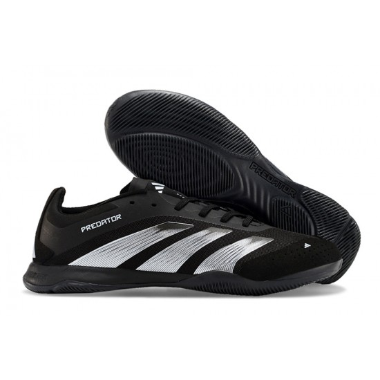 Unisex Adidas Predator 24 Elite Indoor Court Black Grey Football Shoes