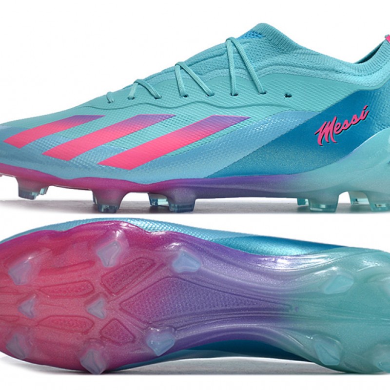 Unisex Adidas X Speedportal.1 Firm Ground Blue Pink Football Shoes