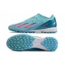 Unisex Adidas X Speedportal.1 Turf Bule and Pink Football Shoes