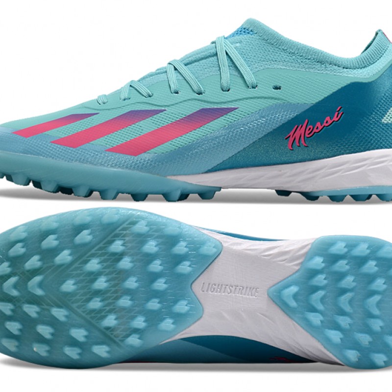 Unisex Adidas X Speedportal.1 Turf Bule and Pink Football Shoes