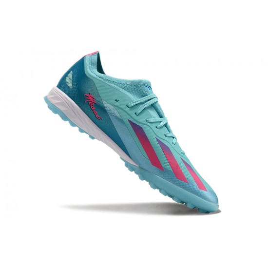 Unisex Adidas X Speedportal.1 Turf Bule and Pink Football Shoes