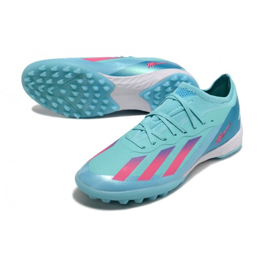 Unisex Adidas X Speedportal.1 Turf Bule and Pink Football Shoes