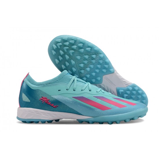 Unisex Adidas X Speedportal.1 Turf Bule and Pink Football Shoes