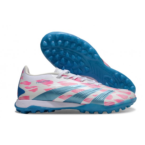 Adidas Predator 24 Elite Turf Boots Men Blue Pink Football Shoes