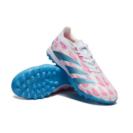 Adidas Predator 24 Elite Turf Boots Men Blue Pink Football Shoes