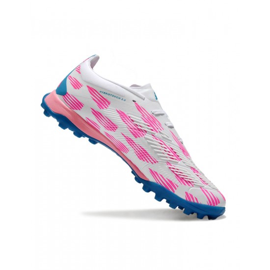 Adidas Predator 24 Elite Turf Boots Unisex Pink Blue Football Shoes