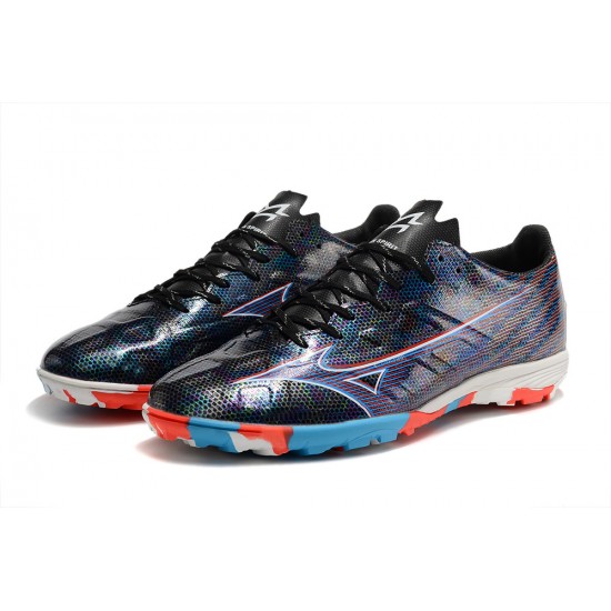 Mizuno Alpha Turf Men Black Blue Football Shoes