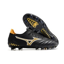 Mizuno Morelia Neo III Firm Ground Men Black Yellow Football Shoes