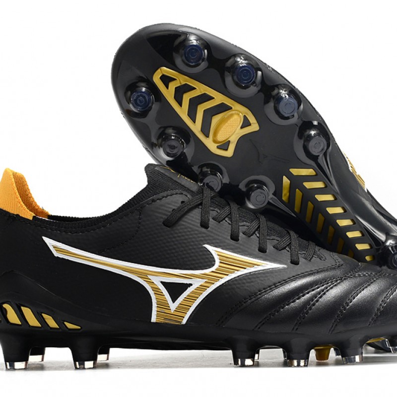 Mizuno Morelia Neo III Firm Ground Men Black Yellow Football Shoes