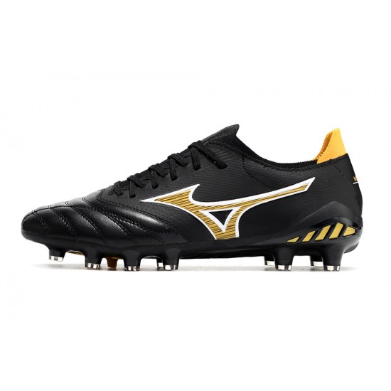 Mizuno Morelia Neo III Firm Ground Men Black Yellow Football Shoes