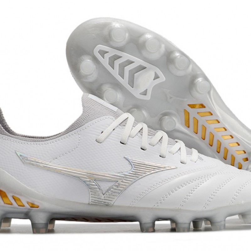 Mizuno Morelia Neo III Firm Ground Men White Grey Football Shoes