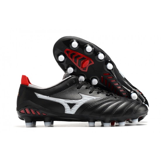 Mizuno Morelia Neo III Pro Firm Ground Men Black White Football Shoes