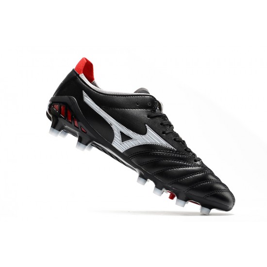 Mizuno Morelia Neo III Pro Firm Ground Men Black White Football Shoes