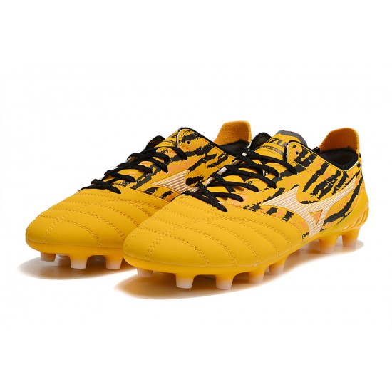 Mizuno Morelia Neo III Pro Firm Ground Men Black Yellow Football Shoes