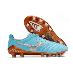 Mizuno Morelia Neo III Pro Firm Ground Men Blue Brown Football Shoes