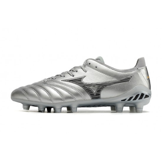 Mizuno Morelia Neo III Pro Firm Ground Men Silver Football Shoes