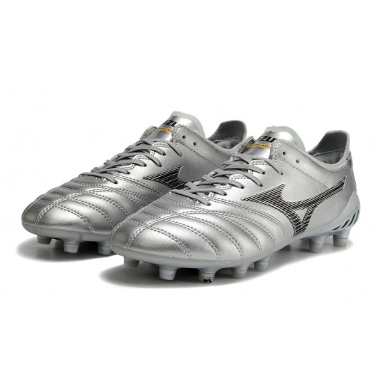 Mizuno Morelia Neo III Pro Firm Ground Men Silver Football Shoes