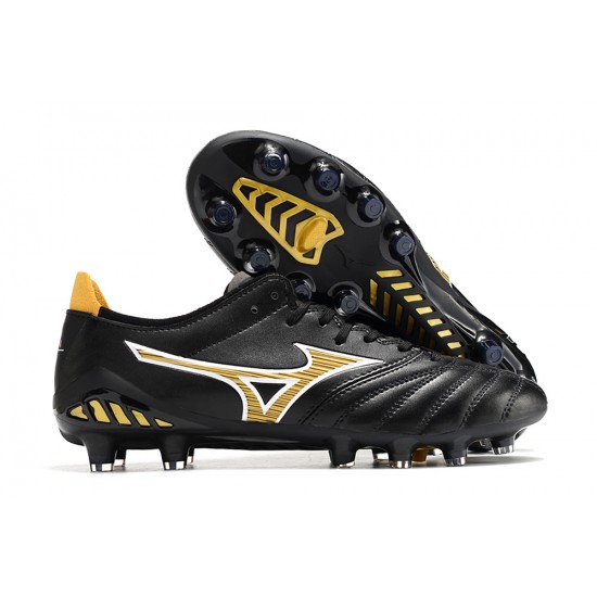 Mizuno Morelia Neo III Pro Firm Ground Men Yellow Black Football Shoes